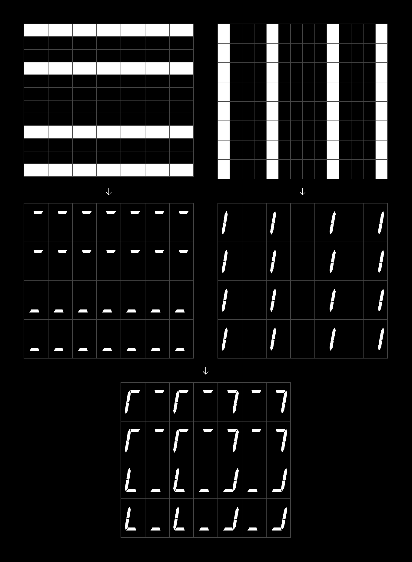 Alfa Zeta flipdigits display - array with lines